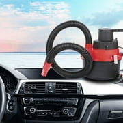 WKSCLPAI Portable Car Vacuum Cleaner, 90W High-Power Wet and Dry Vacuum, Lightweight Handheld with Long Extension Cord, Duckbill Nozzle, Multi-Filtration, Ideal for Home, Car, and Office Use - Red